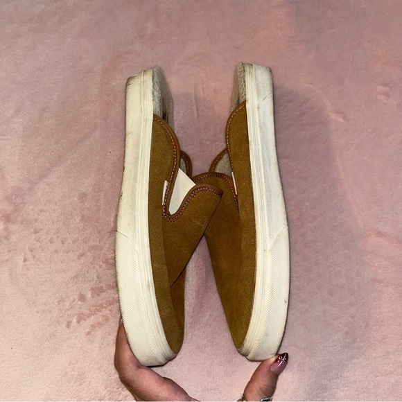 Vans ultracush brown suede and sherpa mules size 8 women’s or 6.5 men’s - Picture 4 of 8
